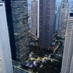 Main plaza and entrance of Tokyo Metropolitan Government Building in Shinjuku