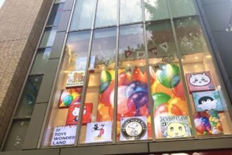 Popular character toys and plushies at Kiddyland Shinjuku store