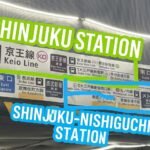 Nishiguchi West Exit of Shinjuku Station with bus terminal and taxis