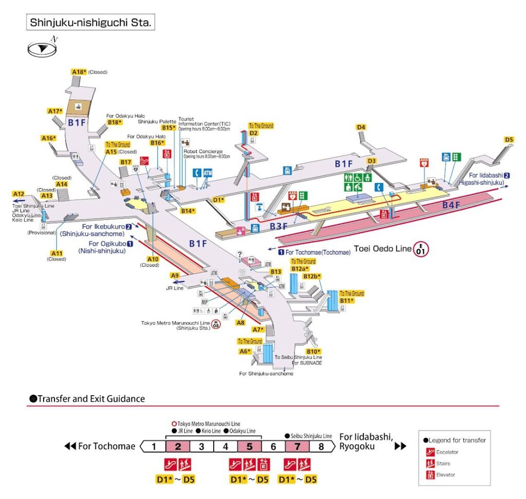 this is shinjuku nishiguchi station map