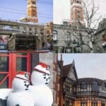 Sapporo winter cityscape with snow-covered streets and mountains in Hokkaido, Japan travel destination