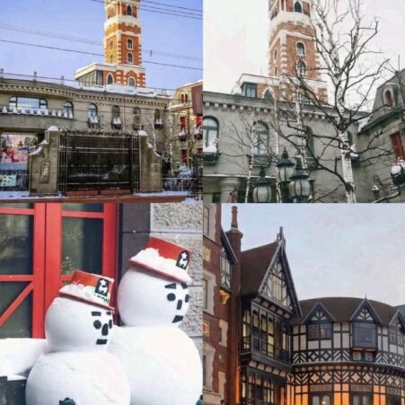 Sapporo winter cityscape with snow-covered streets and mountains in Hokkaido, Japan travel destination